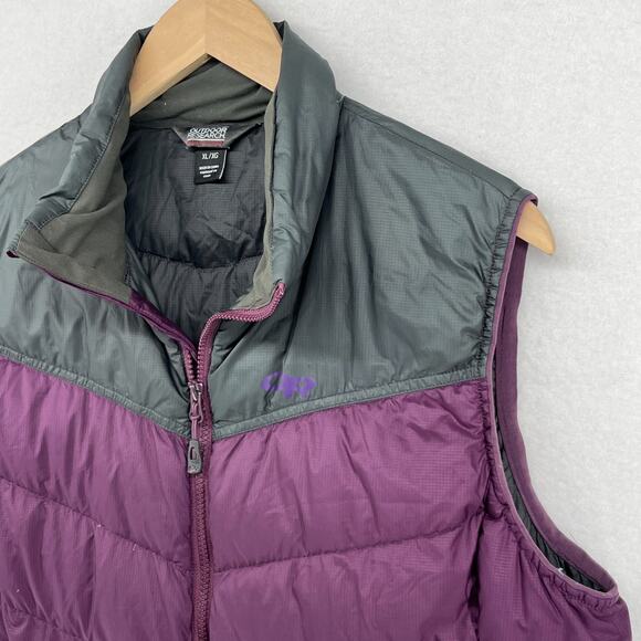 OUTDOOR RESEARCH Vest Women XL Transcendent Down Insulated Ripstop Winter Purple - Picture 6 of 15